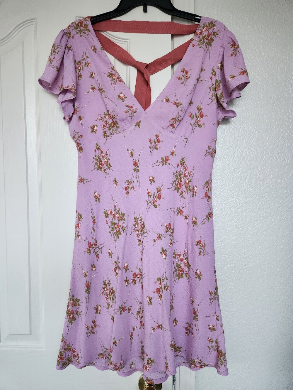 Wild Fable Pink Floral Dress With Bow Size S